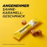 Maaloxan® Liquid – Sachets – Karamell Portionsbeutel mit Karamellstücken und der Aufschrift „Angenehmer Sahne-Karamell-Geschmack“