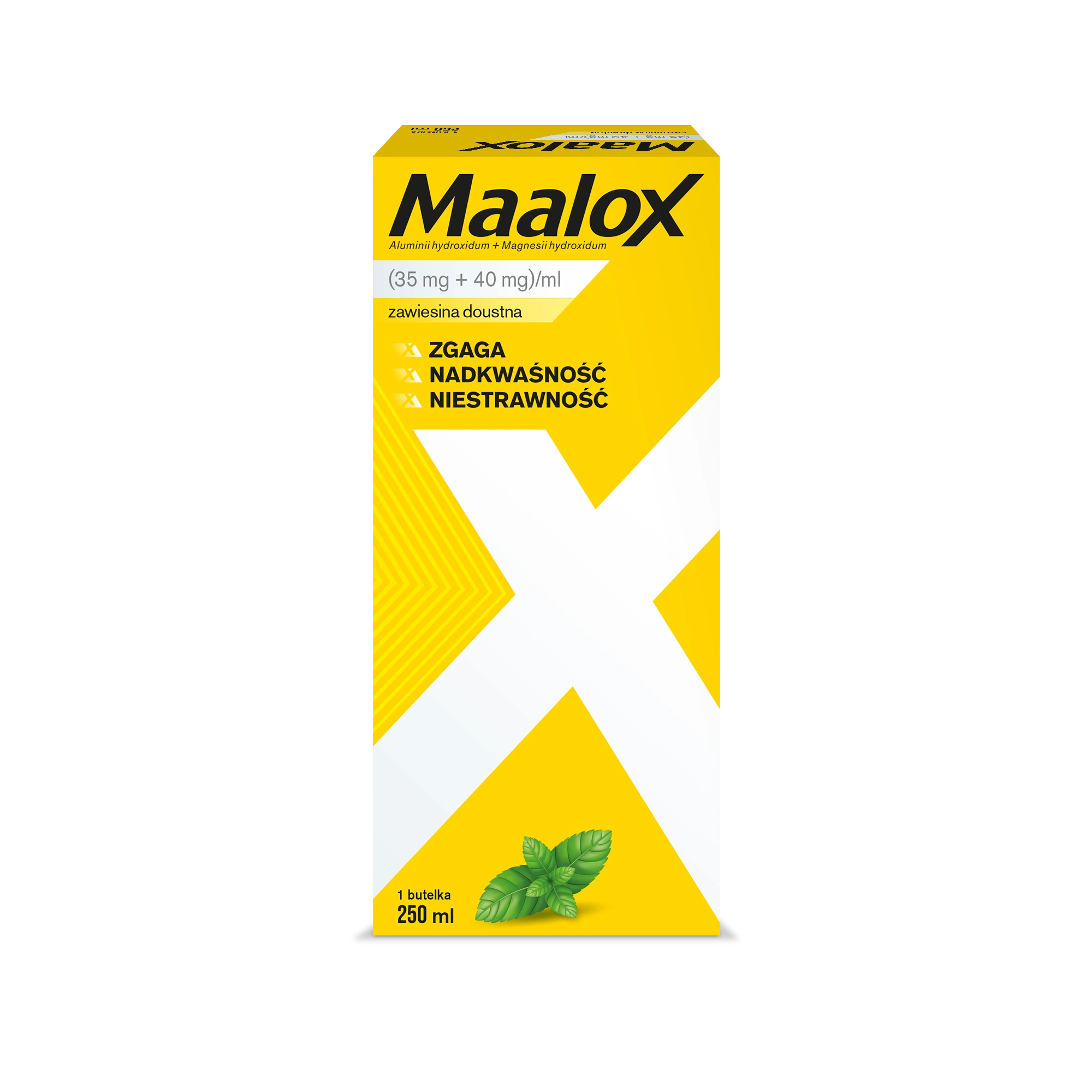 Lek bez recepty zawiesina doustna Maalox na zgagę i nadkwaśność 250ml